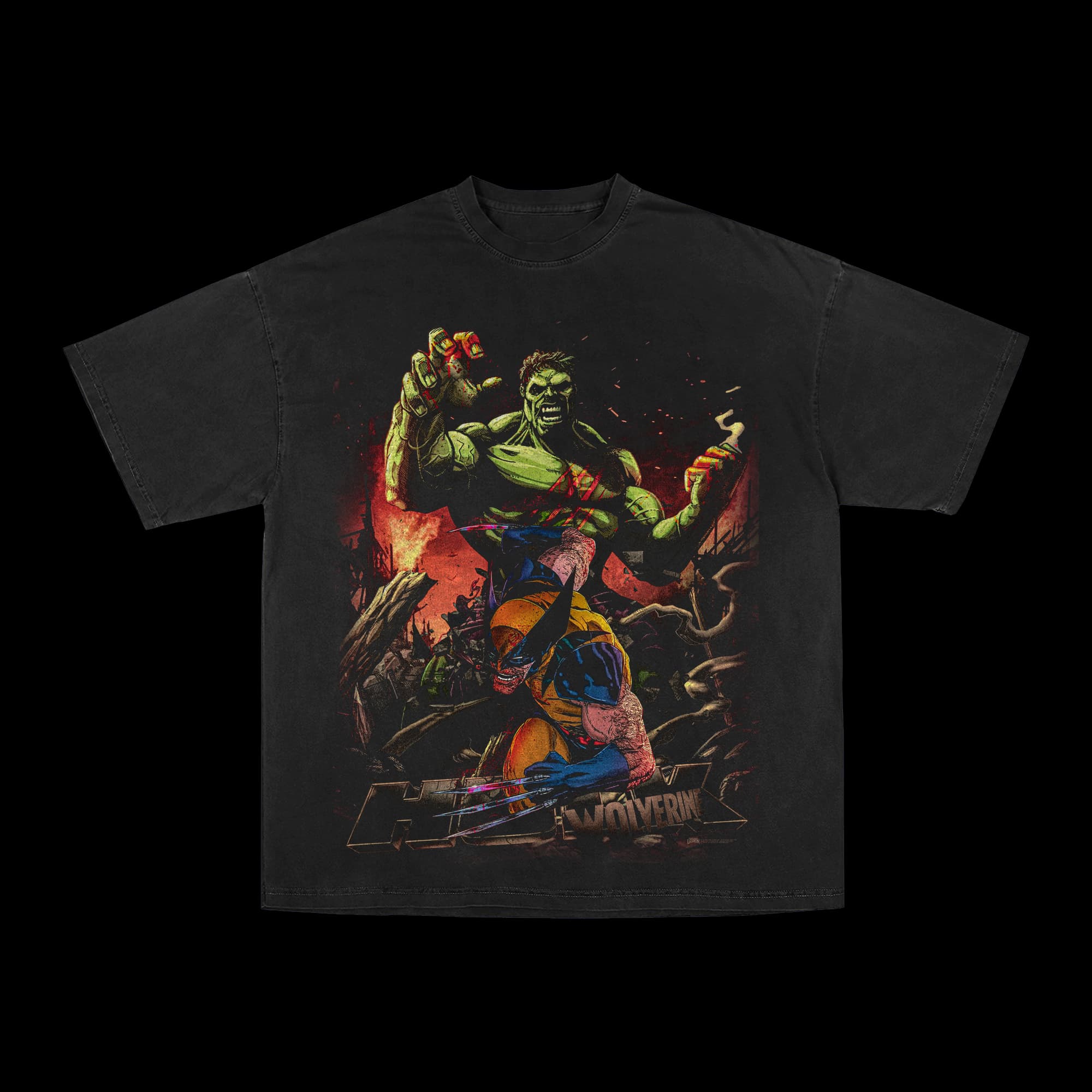 hulk vs wolverine graphic tee
